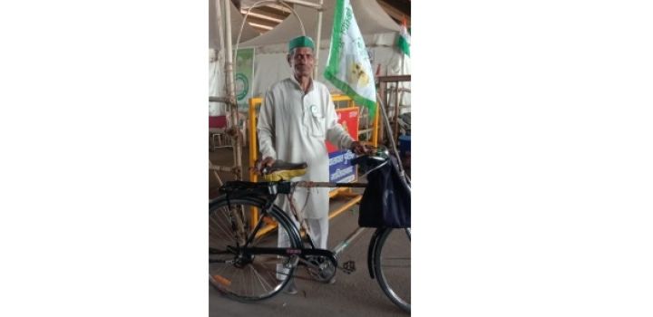 मेरठ के पलवाड़ी से साइकिल चला बॉर्डर पहुंचे 73 वर्षीय हरवीर